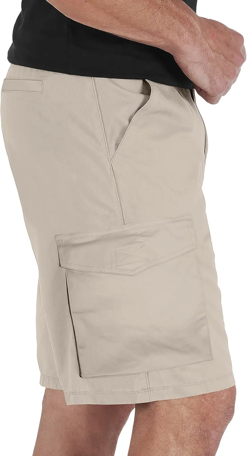 Agile Mens Casual Summer Flat Front Essential Stretch Shorts/Cargo Shorts with Pockets