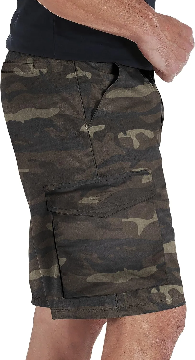Agile Mens Casual Summer Flat Front Essential Stretch Shorts/Cargo Shorts with Pockets