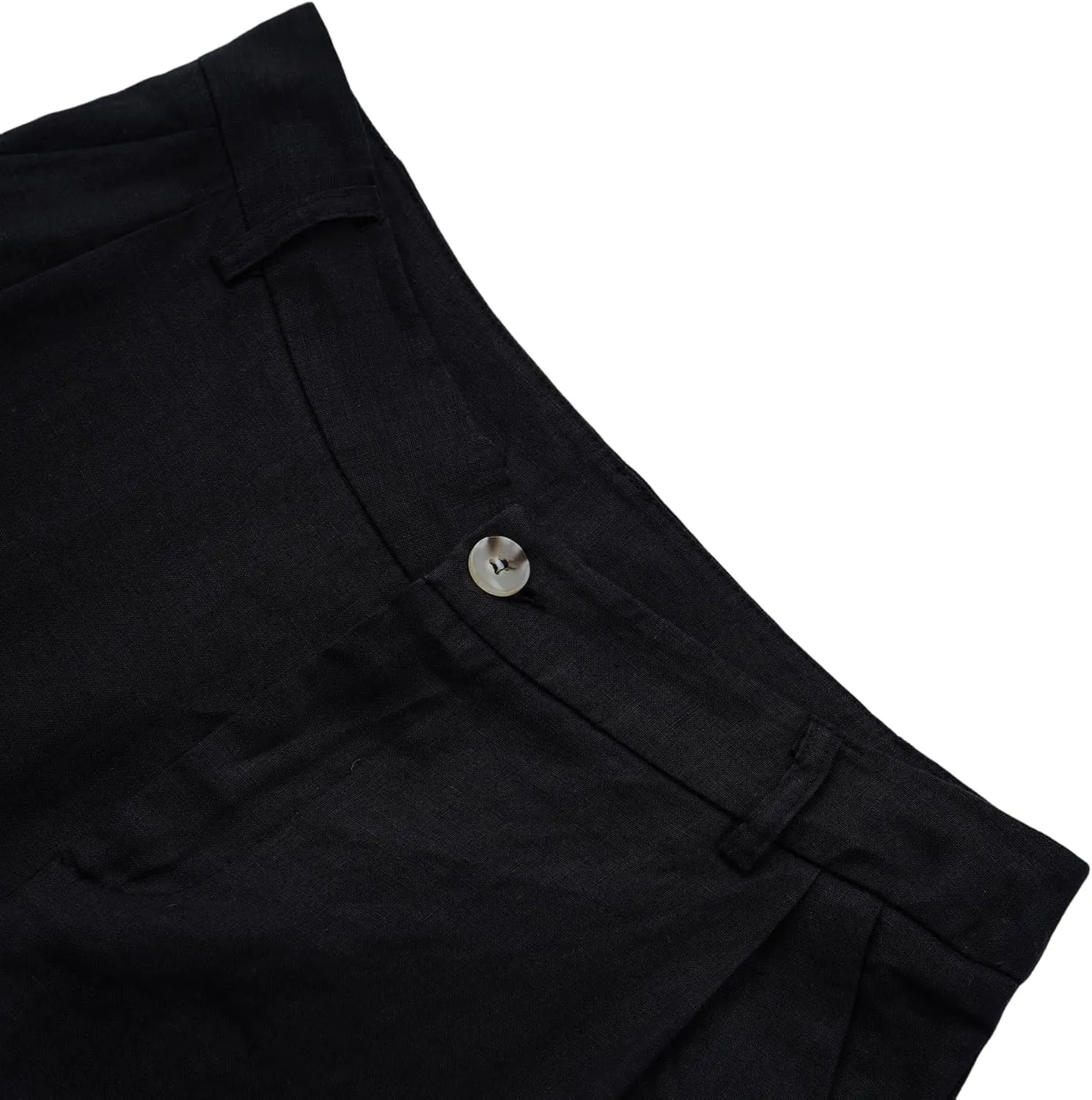 Amazhiyu Women's 100% Linen Summer Classic High-Waisted Straight-Leg Pants Casual