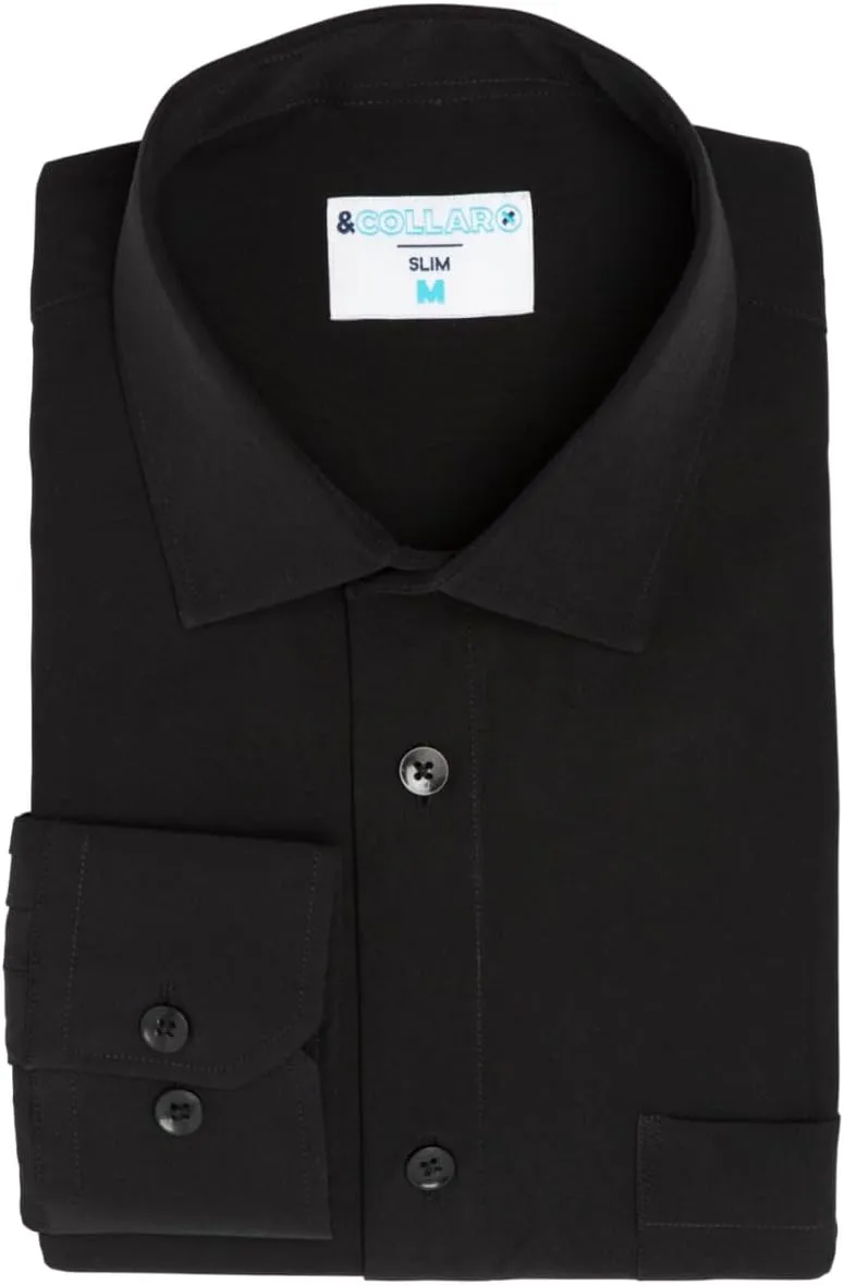 &COLLAR Slim Fit/Athletic Fit Short Sleeve Performance Men's Dress Shirt