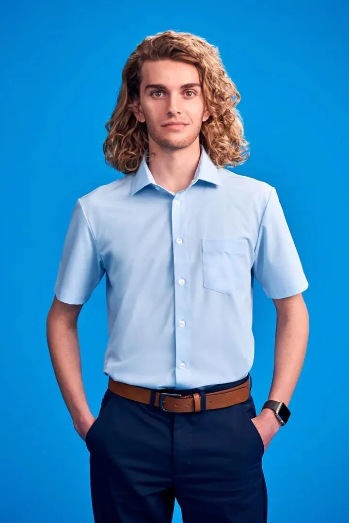 &COLLAR Slim Fit/Athletic Fit Short Sleeve Performance Men's Dress Shirt