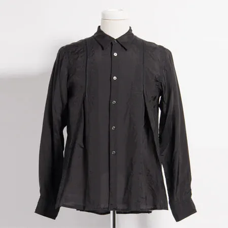 BLACK Comme des Garçons Pleated Taffeta Shirt (Black)