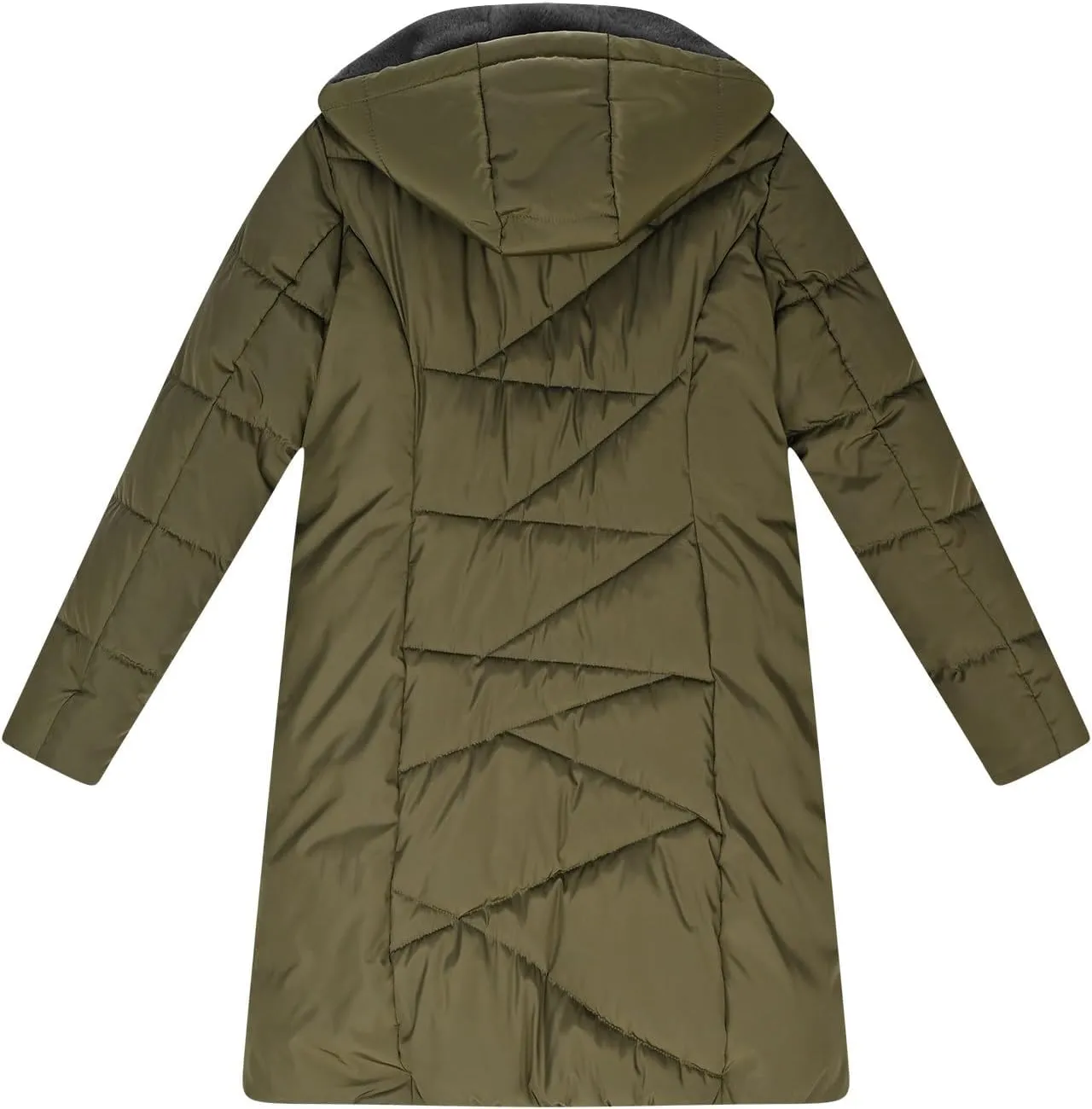 Borniu Women's Hooded Warm Winter Coat Quilted Thicken Puffer Jacket Fleece Lined Down Jacket Outerwear with Pockets