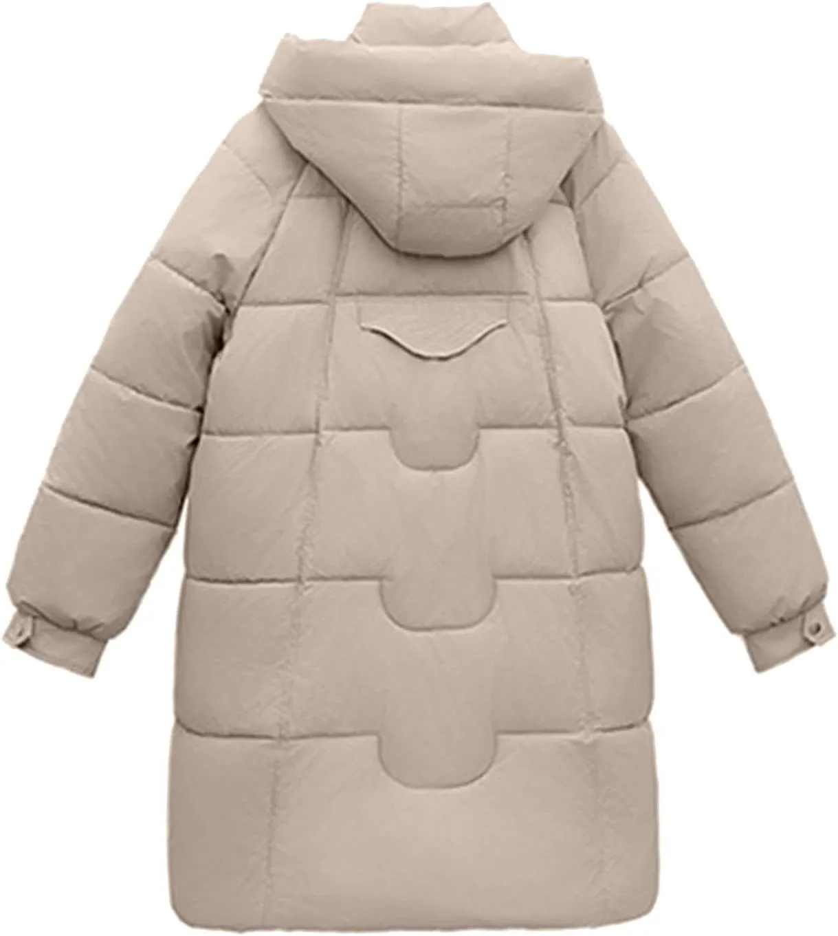 Borniu Women's Puffer Parka Jacket Winter Warm Thickened Down Jacket Hooded Fashion Puffer Coat with Pockets