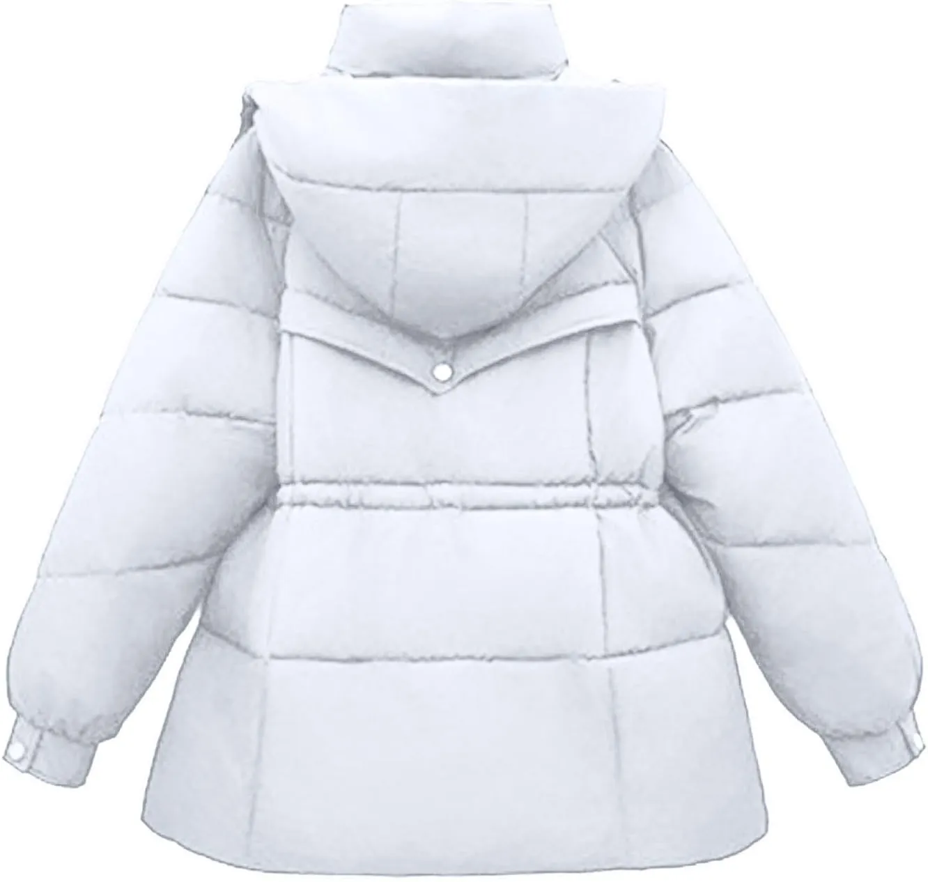Borniu Women's Warm Thickened Parka Coat Winter Puffer Jacket Hooded Mid-Length Down Puffer Coats with Pockets