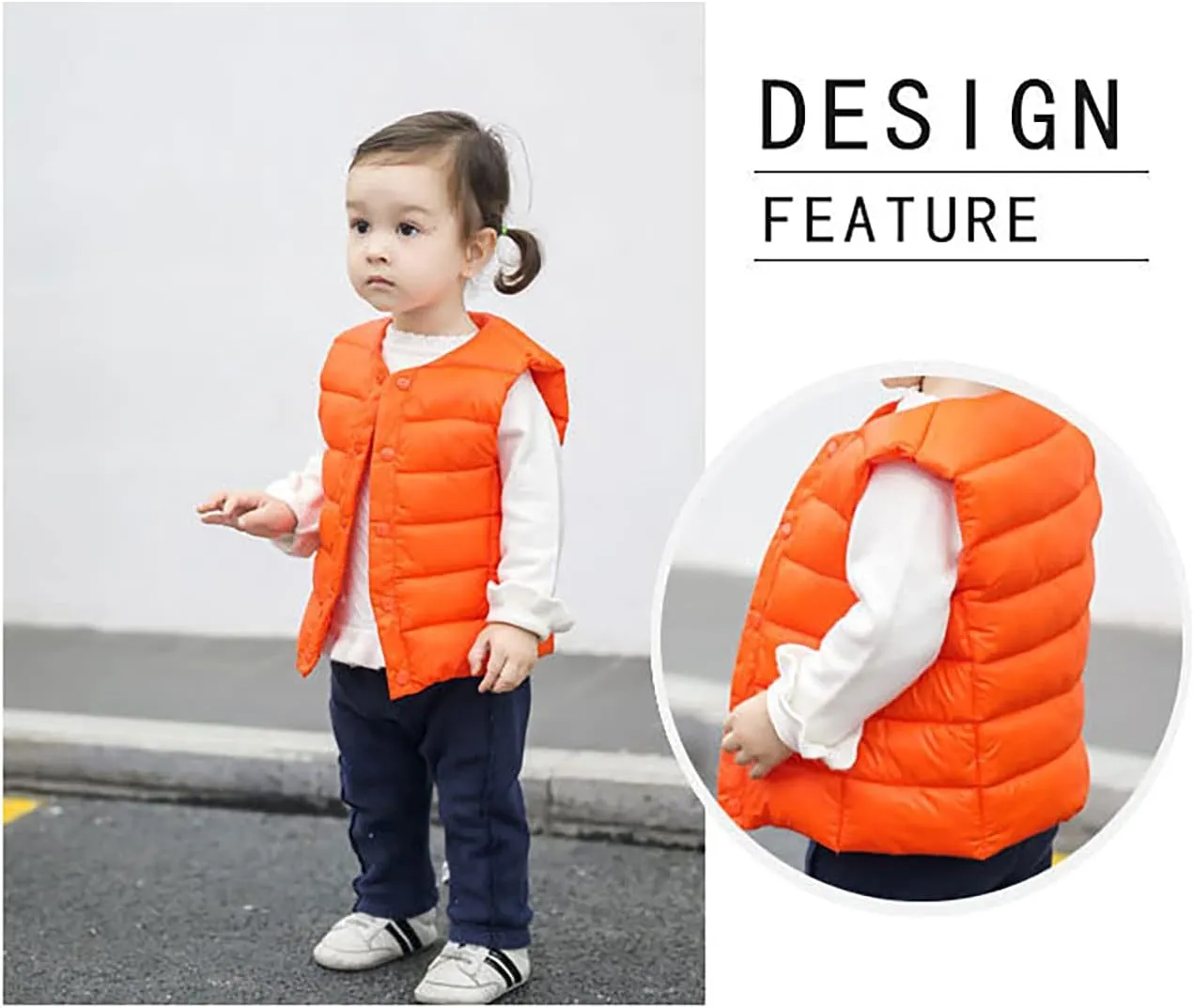 Boys Girls' Light Weight Crewneck Down Compact Vest,Kids Down Puffer Sleeveless Jacket Waistcoat