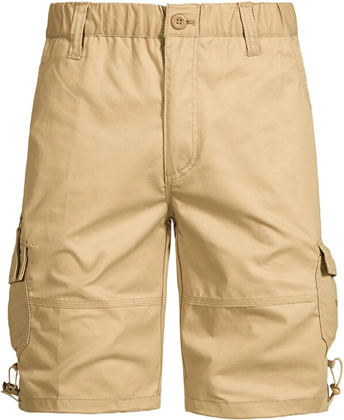 Cargo Shorts for Men Casual Elastic Waist Plus Size Outdoor Work Short Pants with Multiple Pockets Stretch Shorts
