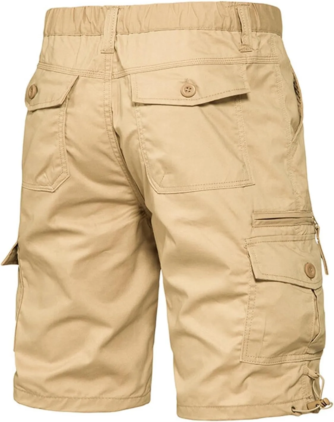 Cargo Shorts for Men Casual Elastic Waist Plus Size Outdoor Work Short Pants with Multiple Pockets Stretch Shorts
