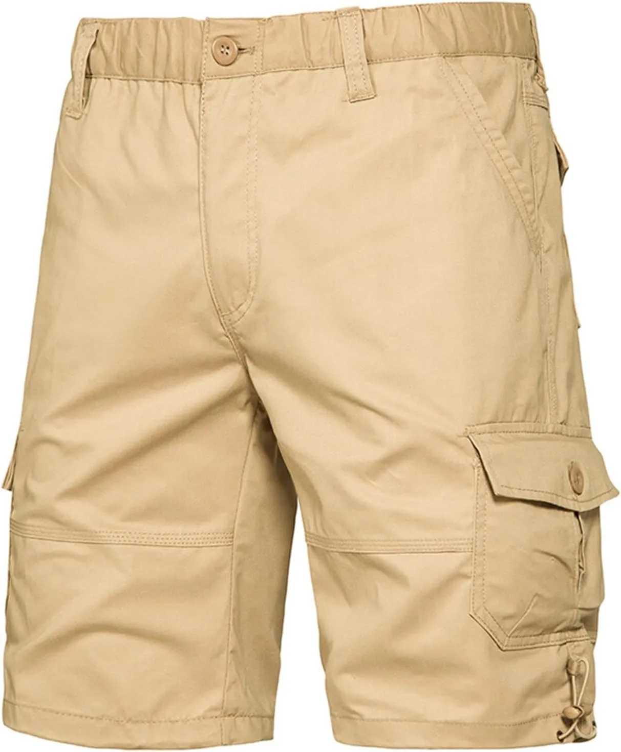 Cargo Shorts for Men Casual Elastic Waist Plus Size Outdoor Work Short Pants with Multiple Pockets Stretch Shorts