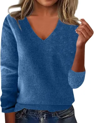 Cashmere Sweaters for Women Casual Long Sleeve Pullover Tops Merino Wool Sweaters Women Lightweight Knit Sweaters