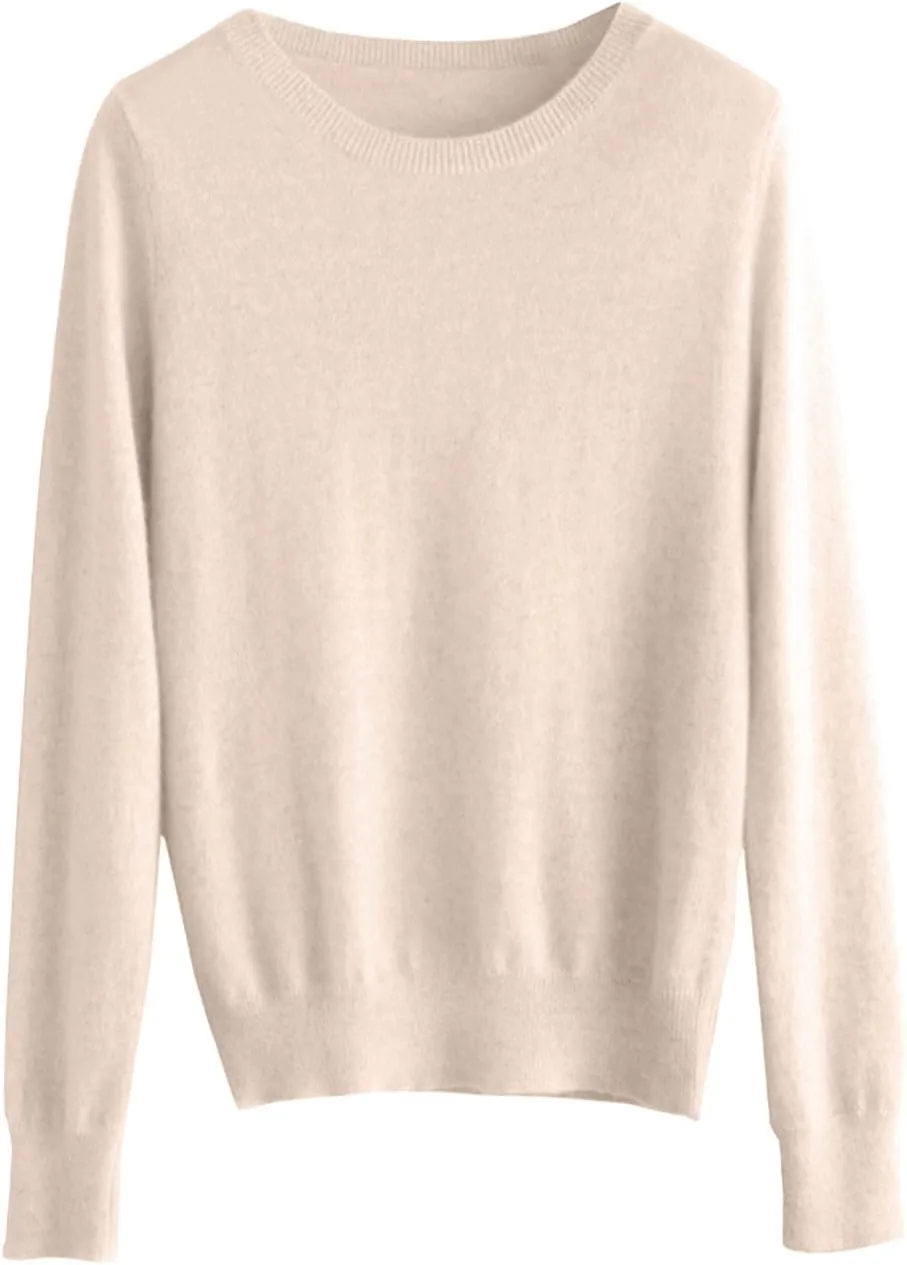 Cashmere Sweaters for Women Wool Blend Knit Sweater Long Sleeve Crewneck Pullover Sweater 2025 Trendy Spring Outfits