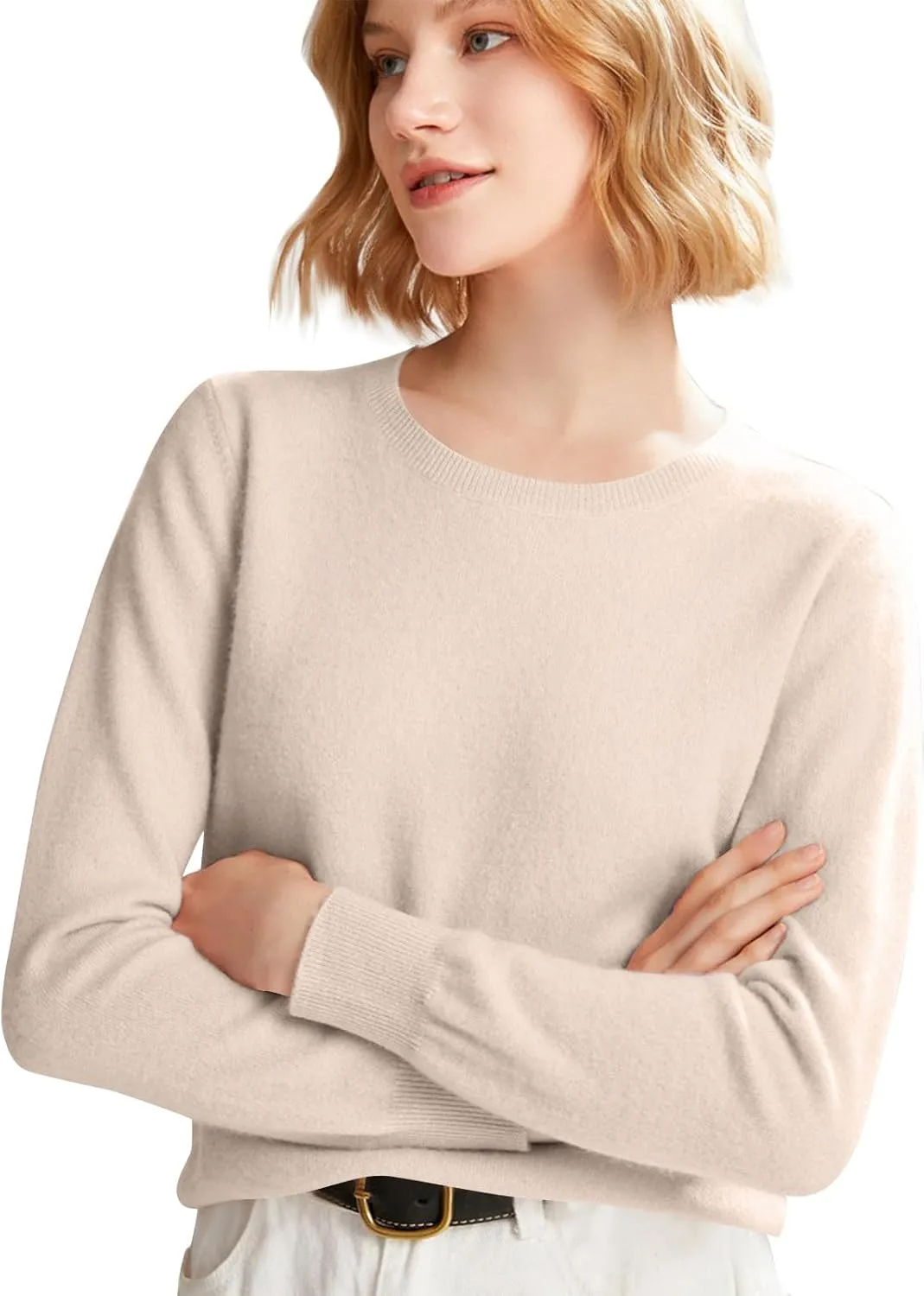 Cashmere Sweaters for Women Wool Blend Knit Sweater Long Sleeve Crewneck Pullover Sweater 2025 Trendy Spring Outfits
