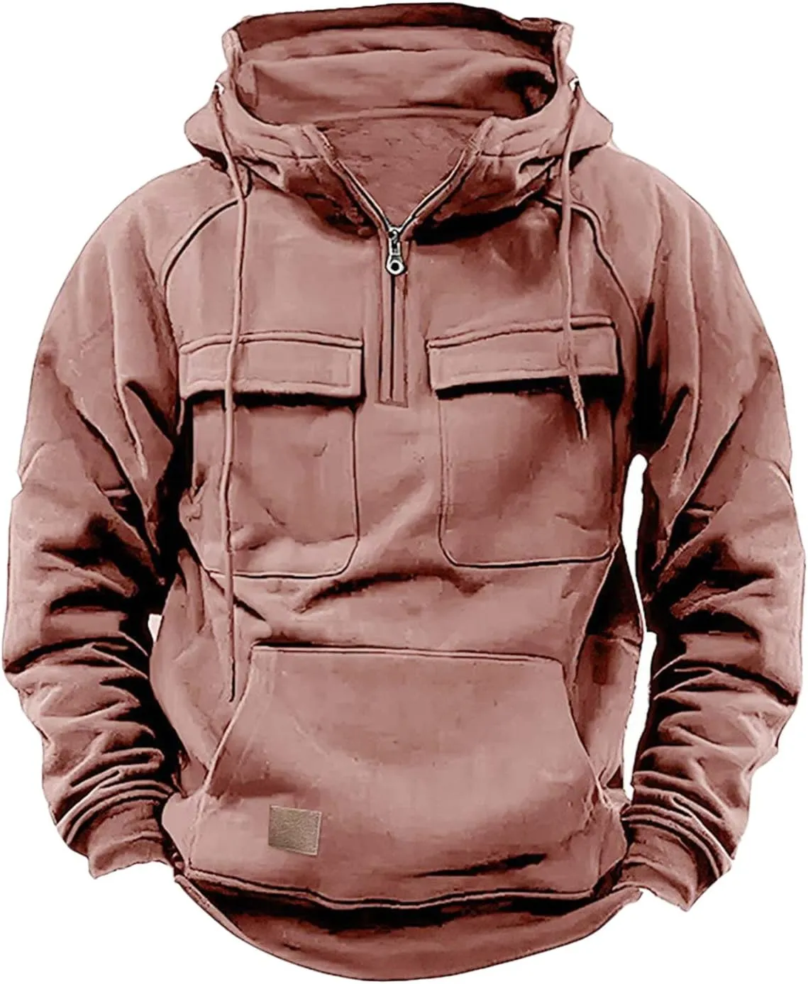 Ctreela Tactical Hoodie Coats for Men's Outdoor Windproof Hoodie Military Jacket Coat Sports Work 1/4 Zip Hooded Sweatshirts