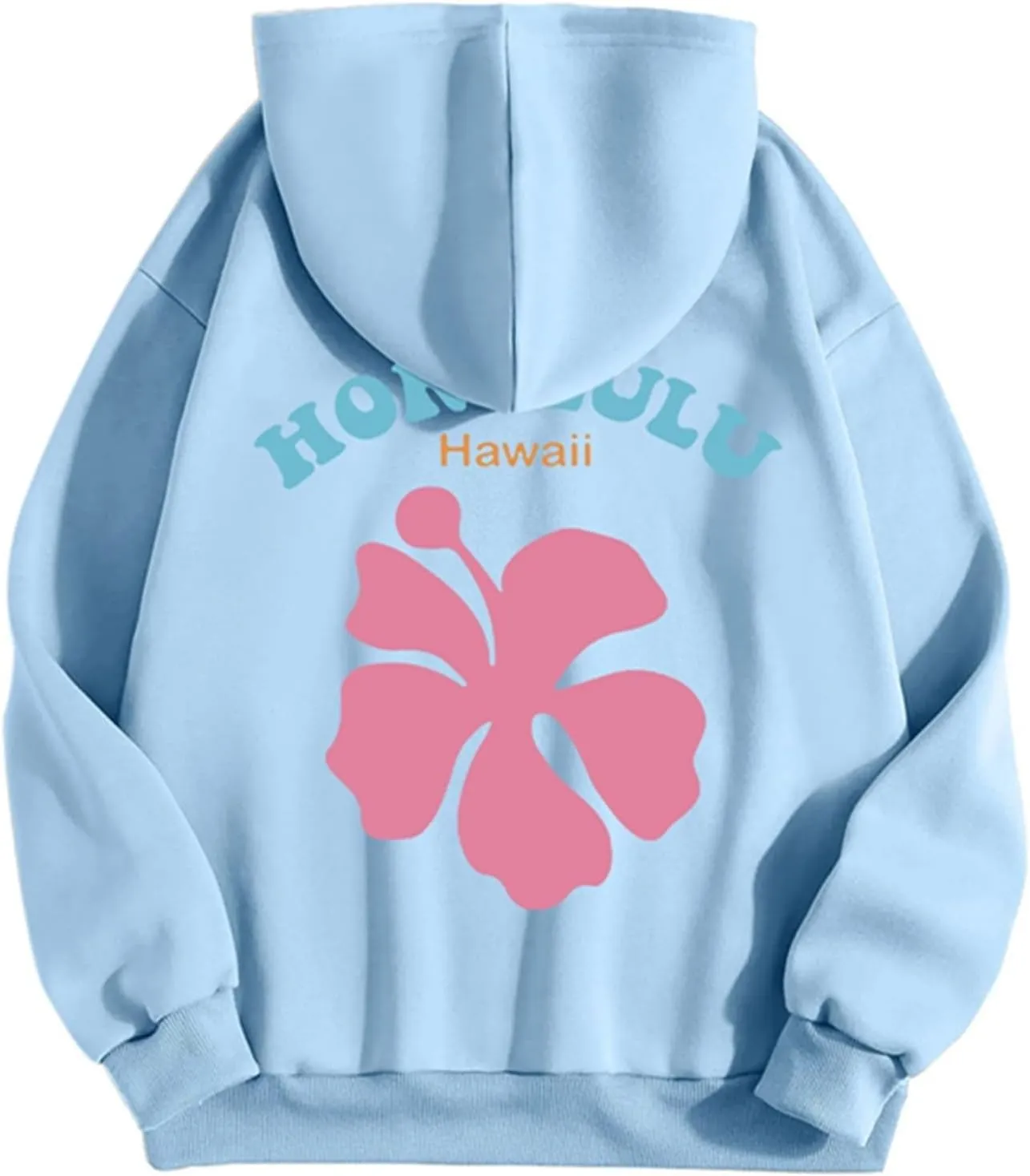 Cute Hoodie for Women 2024 Fall Winter Loose Fit Crew Neck Sweatshirts Long Sleeve Graphic Casual Outfit with Pockets