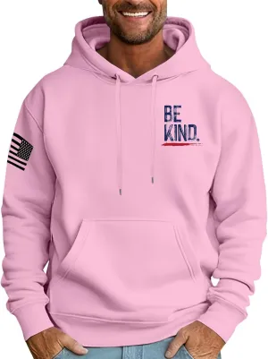 DOPOCQ Mens Hoodies Pullover Be Kind Print Casual Long Sleeve Sweatshirts Oversized Hooded Collar Drawstring Pullover