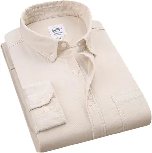 ebossy Men's Corduroy Shirt Shacket Casual Slim Long Sleeve Buttoned Cotton Jacket
