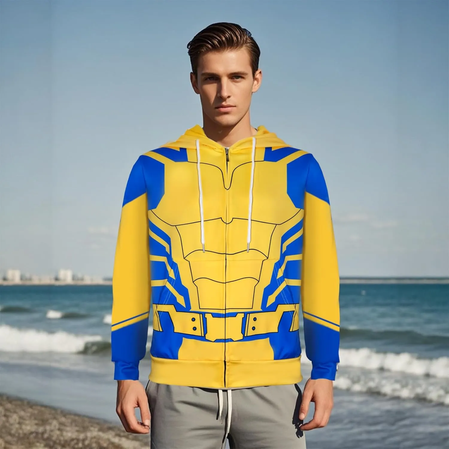 FINASKASU Cosplay Costume Hoodie Men - Zip Up Hoodie for Men