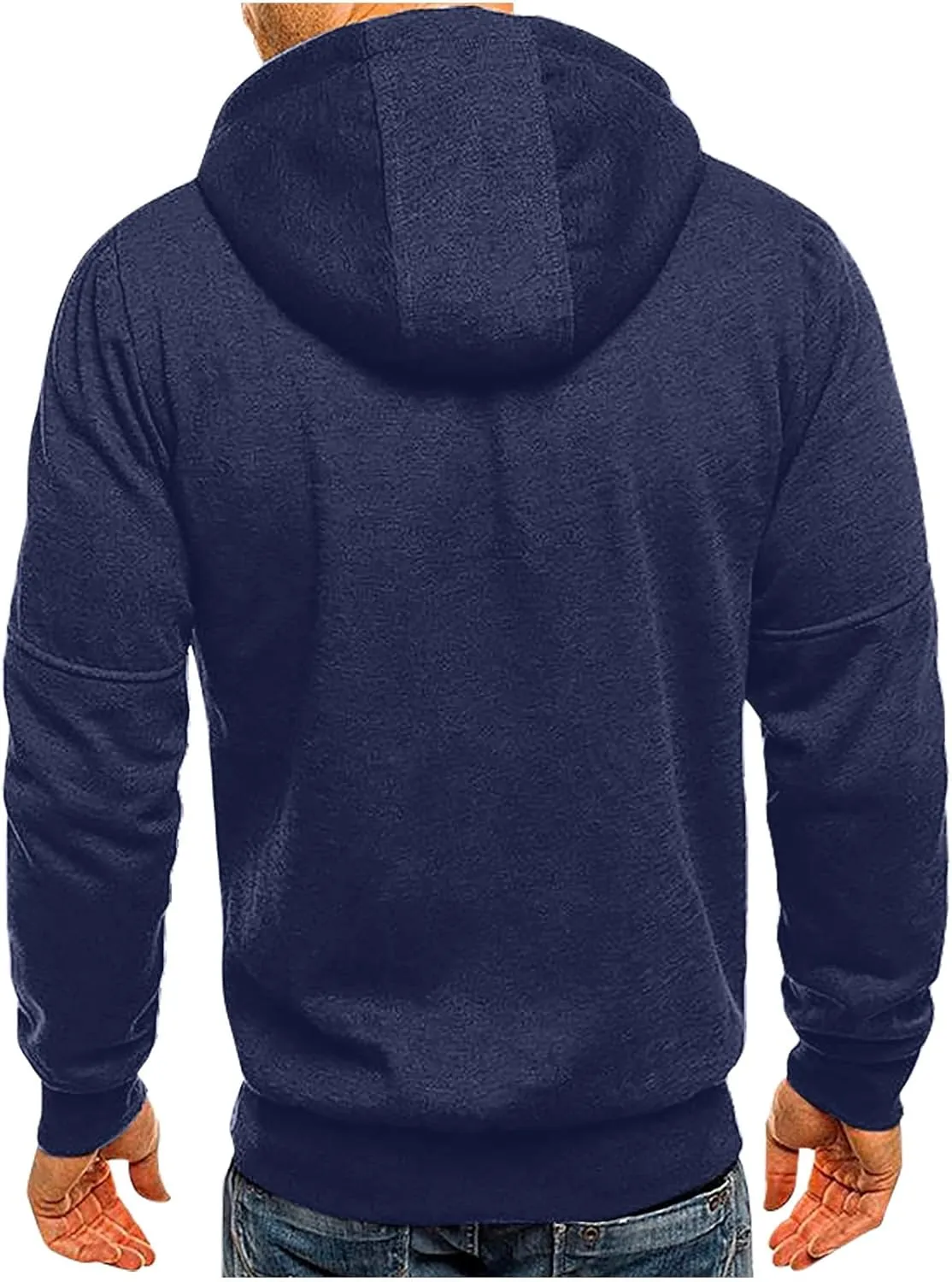 Fleece Hoodies for Men Zipper Lightweight Spring Fall Long Sleeve Active Mens Jackets Sports Full Zip Sweatshirts