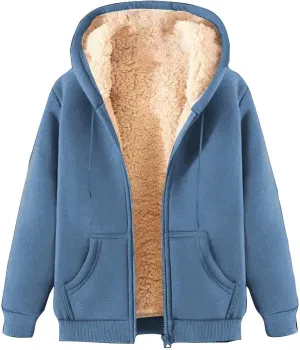 Fleece Jacket Men Winter Warm Zip Up Coats Sherpa Lined Thick Warm Jackets Casual Long Sleeve Outerwear Hoodies