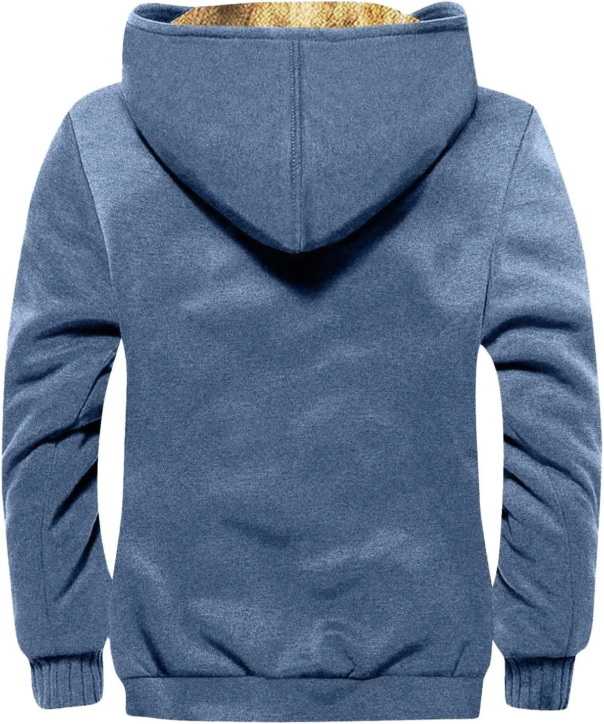 Fleece Jacket Men,Sherpa Warm Lined Winter Jackets Full Zip Men Big And Tall Hoodie Plain Plus Size Hiking Coats