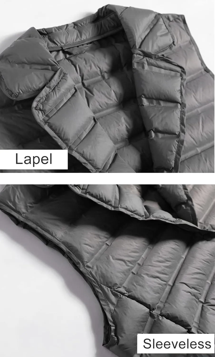 Flygo Women's Mid Long Down Vest Lightweight Padded Quilted Puffer Jacket Outwear