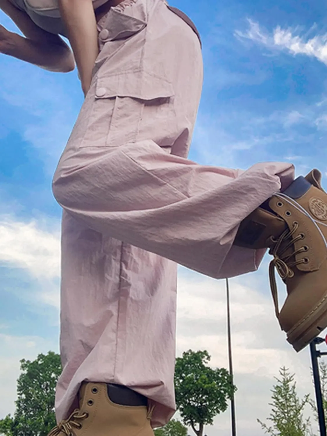 Girls Cargo Jogger Pants Parachute Y2K Trousers for Girls Quick-Dry 6-14Years