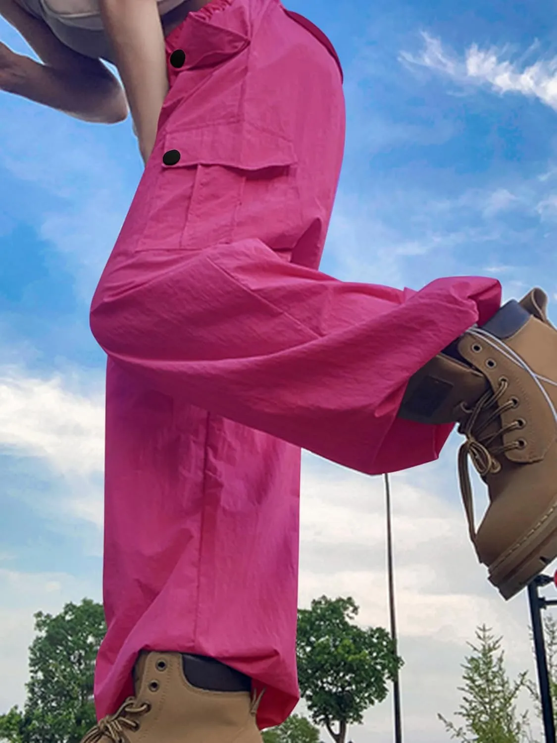 Girls Cargo Jogger Pants Parachute Y2K Trousers for Girls Quick-Dry 6-14Years