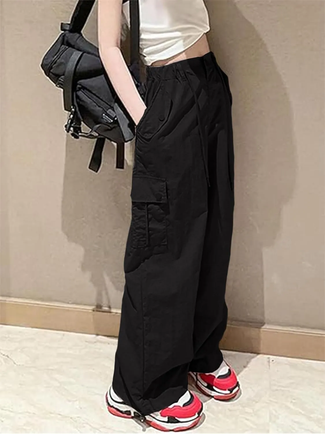 Girls Cargo Jogger Pants Parachute Y2K Trousers for Girls Quick-Dry 6-14Years