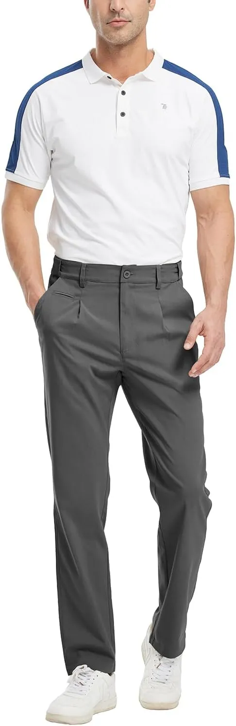 Gopune Men's Lightweight Golf Pants Classic Fit Quick Dry Casual Work Dress Pants