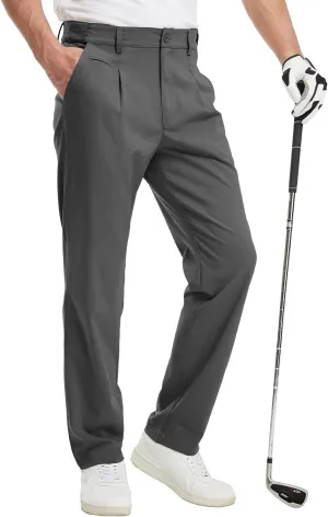 Gopune Men's Lightweight Golf Pants Classic Fit Quick Dry Casual Work Dress Pants