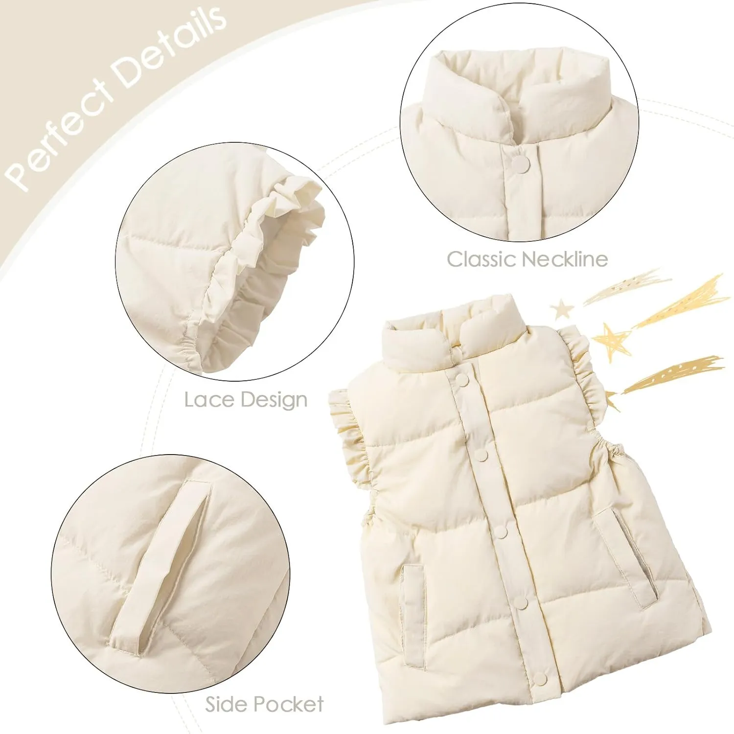 Happy Cherry Toddler Puffer Vest Coat Boys Girls Warm Down Waistcoat Outerwear Kids Fall Winter Sleeveless Jacket Gilet 2-9T