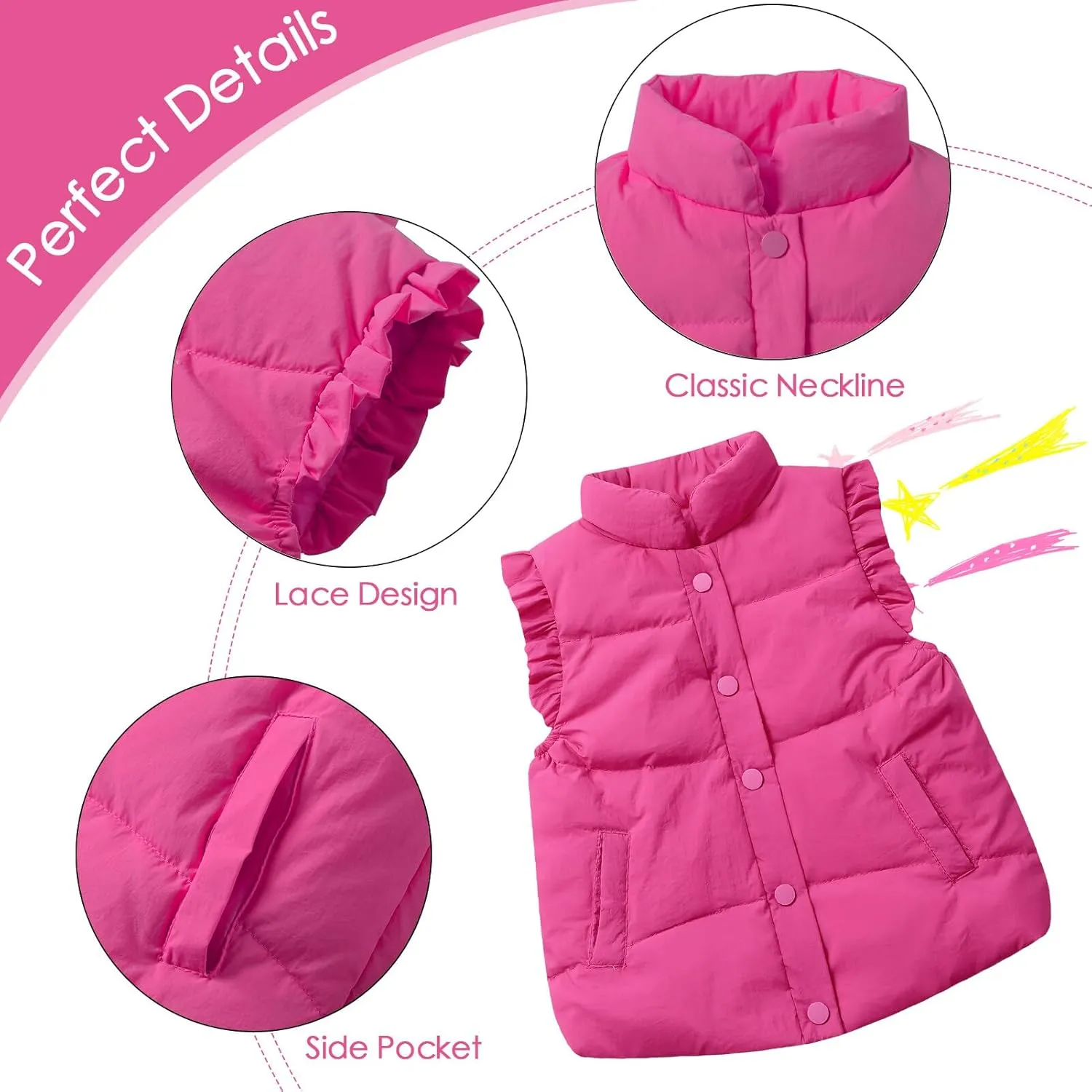 Happy Cherry Toddler Puffer Vest Coat Boys Girls Warm Down Waistcoat Outerwear Kids Fall Winter Sleeveless Jacket Gilet 2-9T