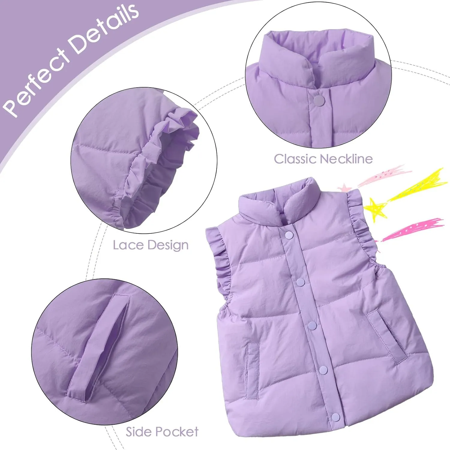 Happy Cherry Toddler Puffer Vest Coat Boys Girls Warm Down Waistcoat Outerwear Kids Fall Winter Sleeveless Jacket Gilet 2-9T