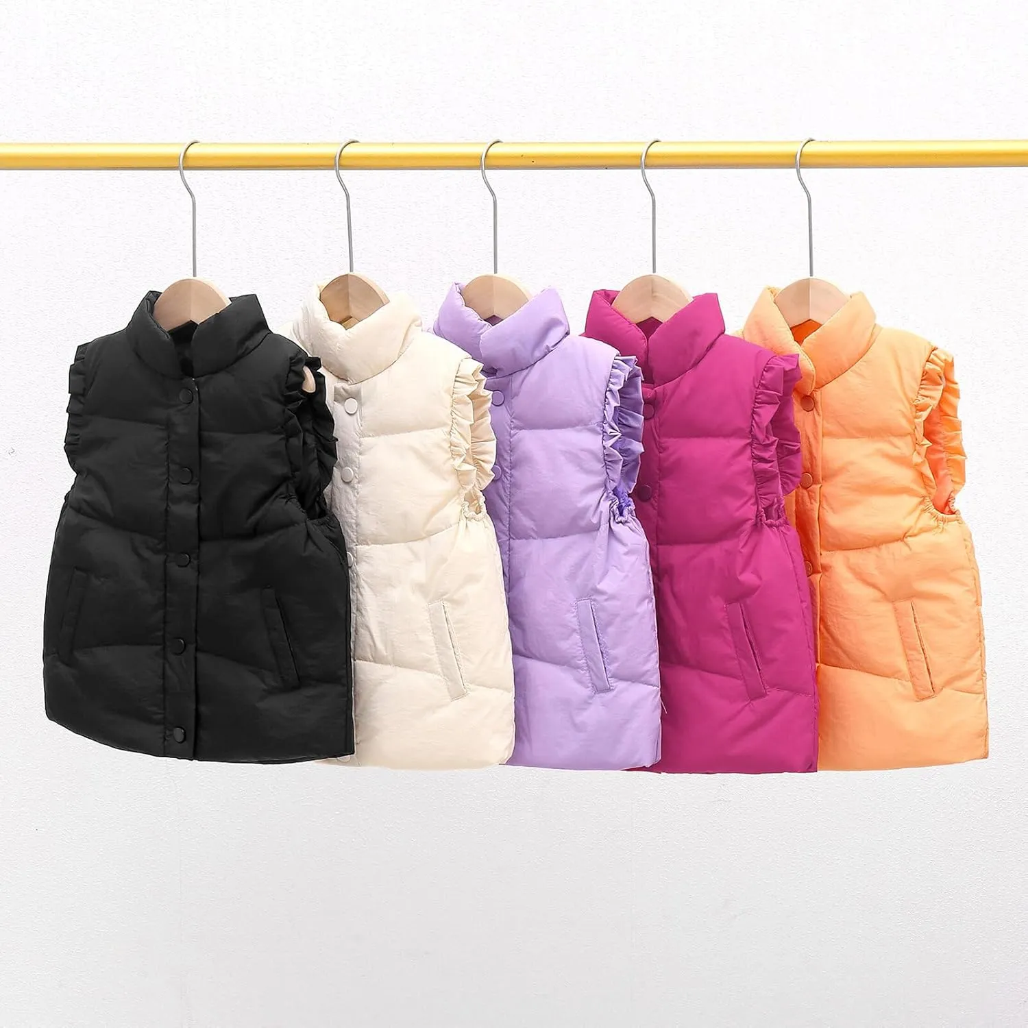 Happy Cherry Toddler Puffer Vest Coat Boys Girls Warm Down Waistcoat Outerwear Kids Fall Winter Sleeveless Jacket Gilet 2-9T