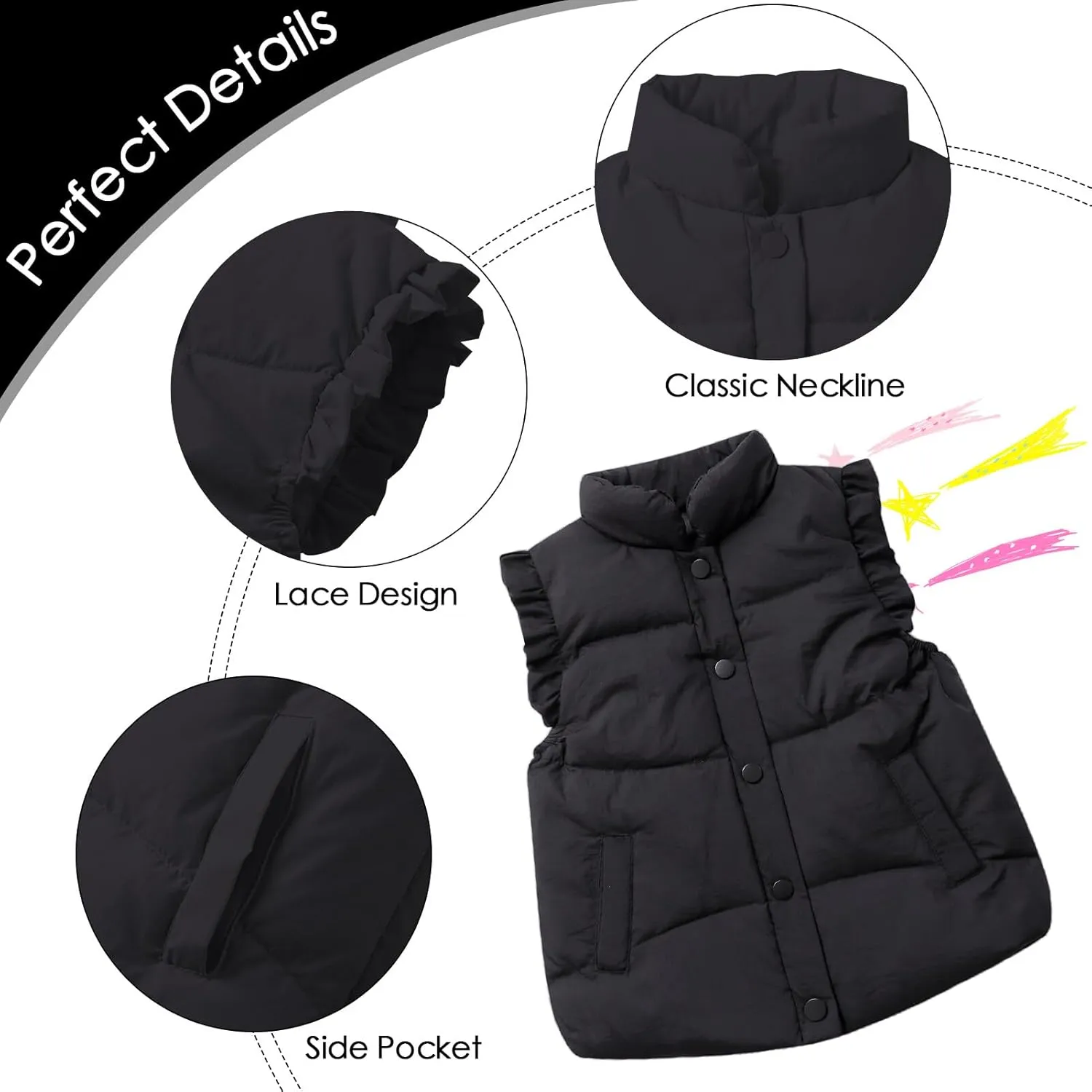 Happy Cherry Toddler Puffer Vest Coat Boys Girls Warm Down Waistcoat Outerwear Kids Fall Winter Sleeveless Jacket Gilet 2-9T