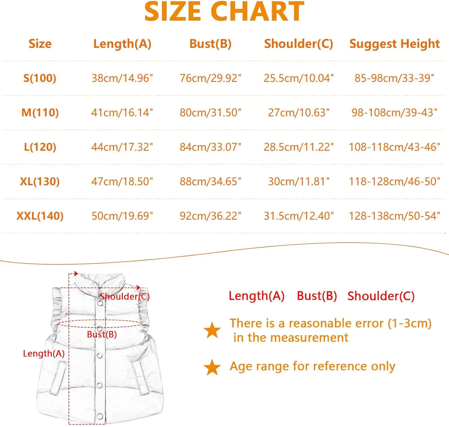 Happy Cherry Toddler Puffer Vest Coat Boys Girls Warm Down Waistcoat Outerwear Kids Fall Winter Sleeveless Jacket Gilet 2-9T