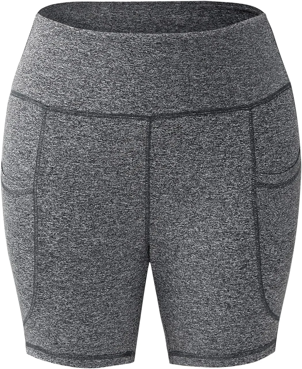 Honwenle Women's Plus Size Yoga Shorts High Waist Biker Workout Athletic Running Tummy Control Stretch Shorts with Pockets