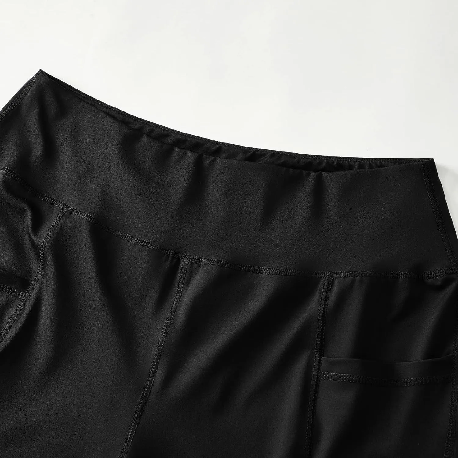 Honwenle Women's Plus Size Yoga Shorts High Waist Biker Workout Athletic Running Tummy Control Stretch Shorts with Pockets