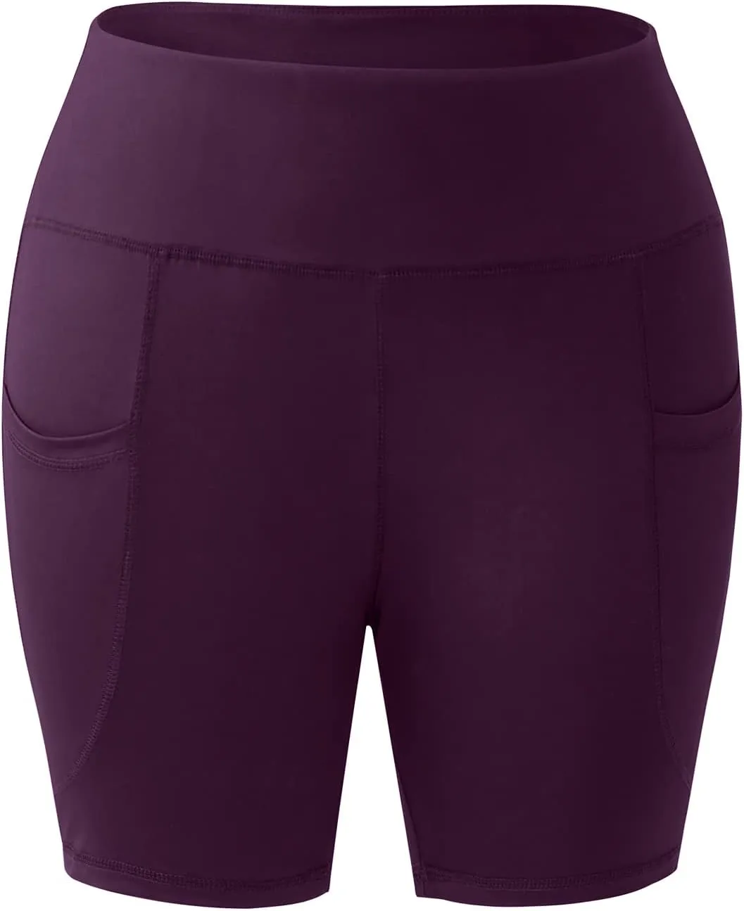 Honwenle Women's Plus Size Yoga Shorts High Waist Biker Workout Athletic Running Tummy Control Stretch Shorts with Pockets