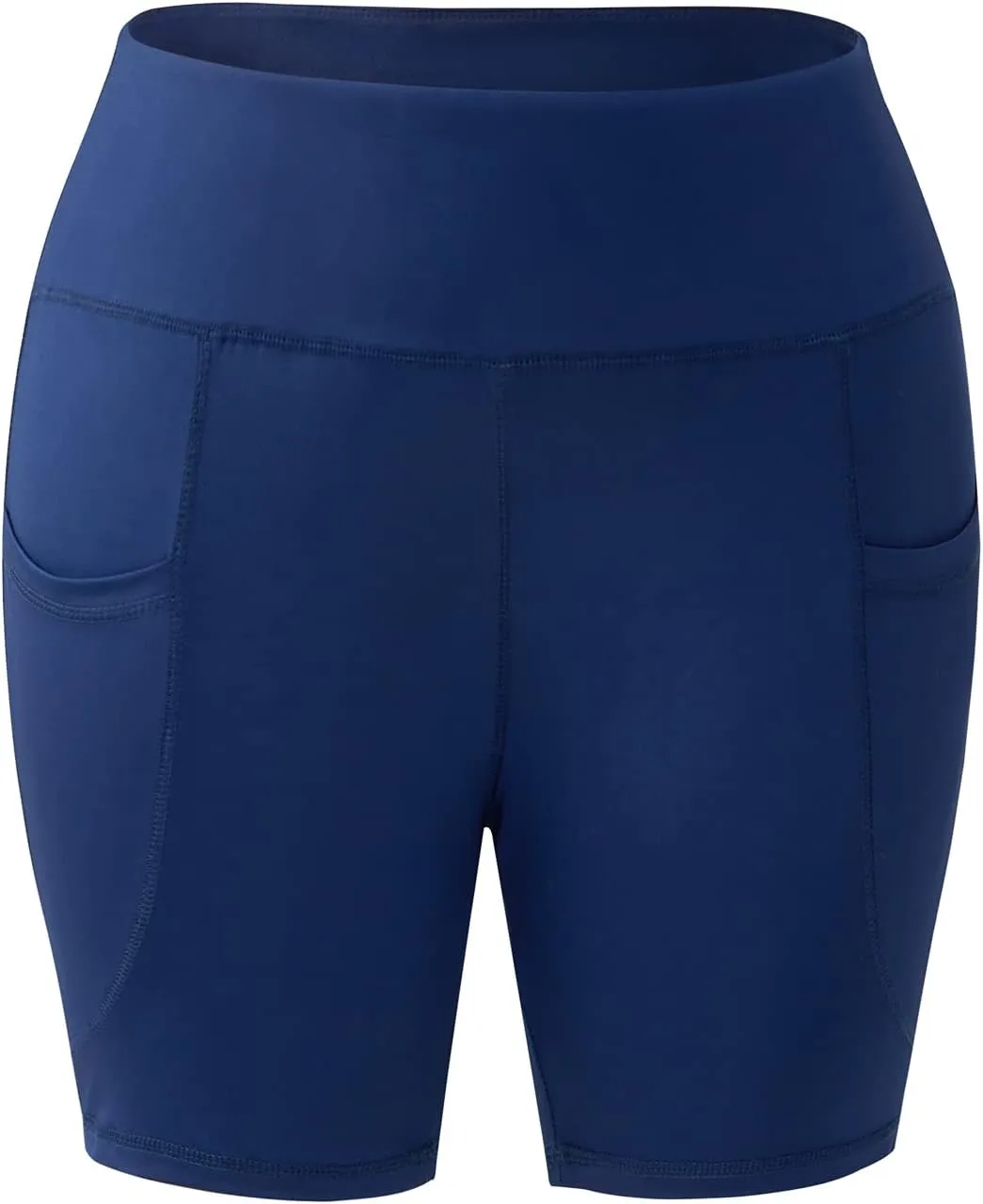 Honwenle Women's Plus Size Yoga Shorts High Waist Biker Workout Athletic Running Tummy Control Stretch Shorts with Pockets