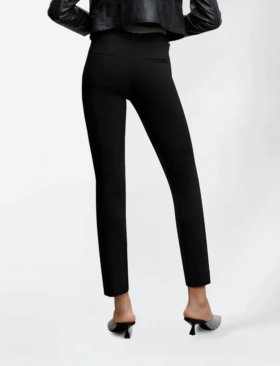 Houmous Work Pants Women Dress Skinny Leg Slacks 27"/29" Stretch Casual with Pockets Business Office Slim Trousers