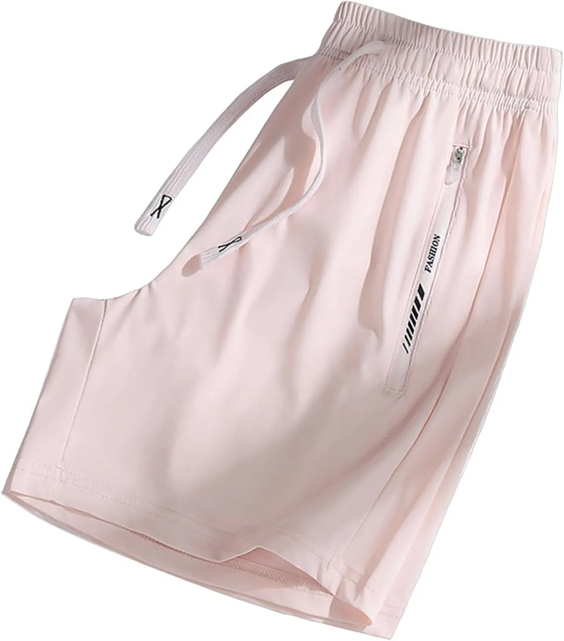 Ice Silk Stretch Shorts for Women High Waisted Quick Drying Pants Breathable Workout Shorts with Zipper Pockets