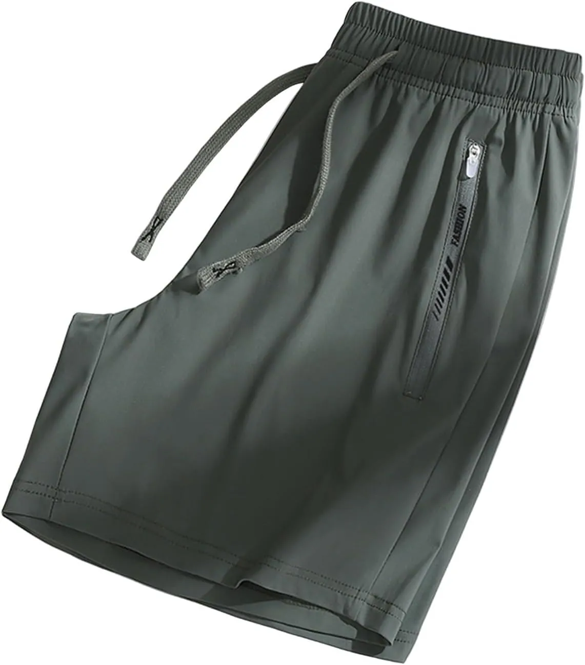 Ice Silk Stretch Shorts for Women High Waisted Quick Drying Pants Breathable Workout Shorts with Zipper Pockets
