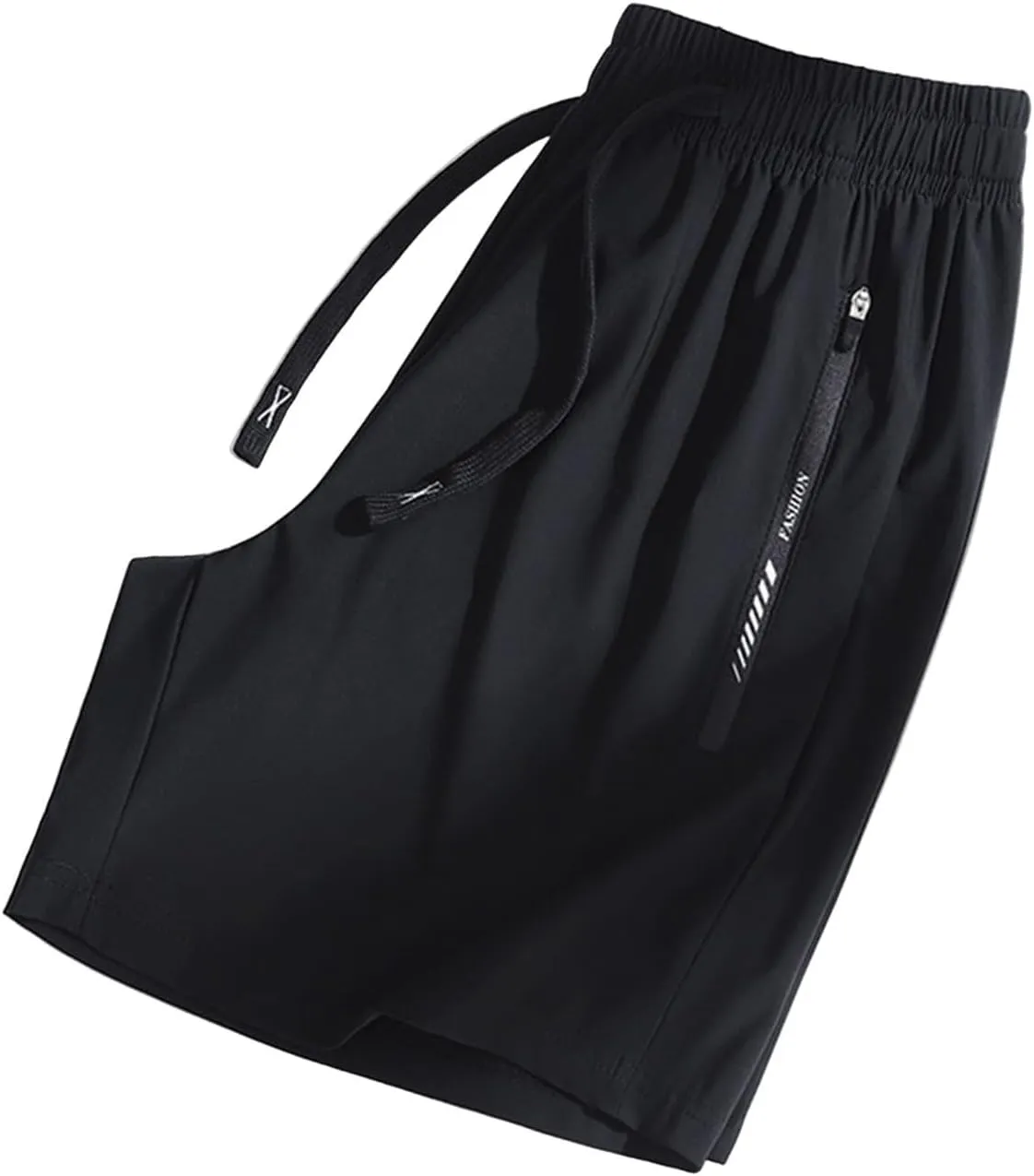 Ice Silk Stretch Shorts for Women High Waisted Quick Drying Pants Breathable Workout Shorts with Zipper Pockets