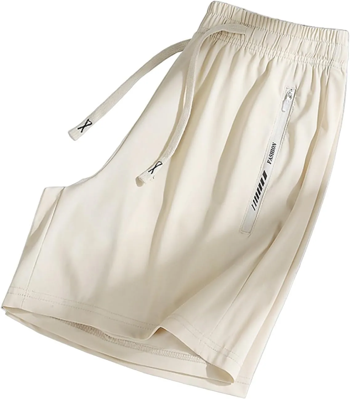 Ice Silk Stretch Shorts for Women High Waisted Quick Drying Pants Breathable Workout Shorts with Zipper Pockets