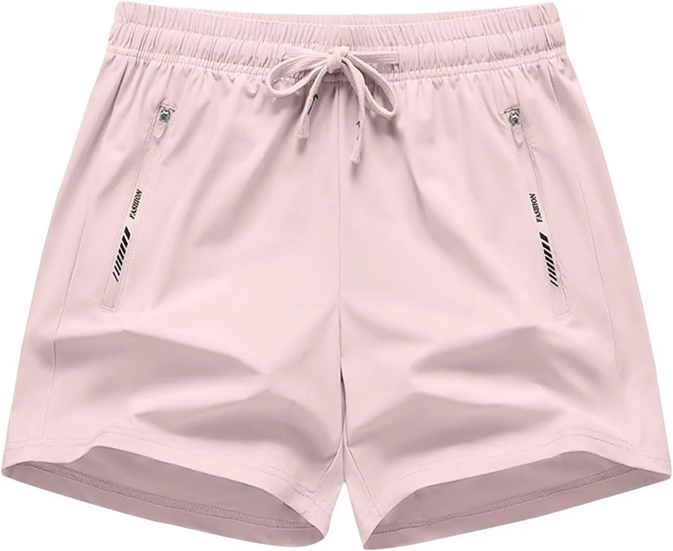 Ice Silk Stretch Shorts for Women High Waisted Quick Drying Pants Breathable Workout Shorts with Zipper Pockets