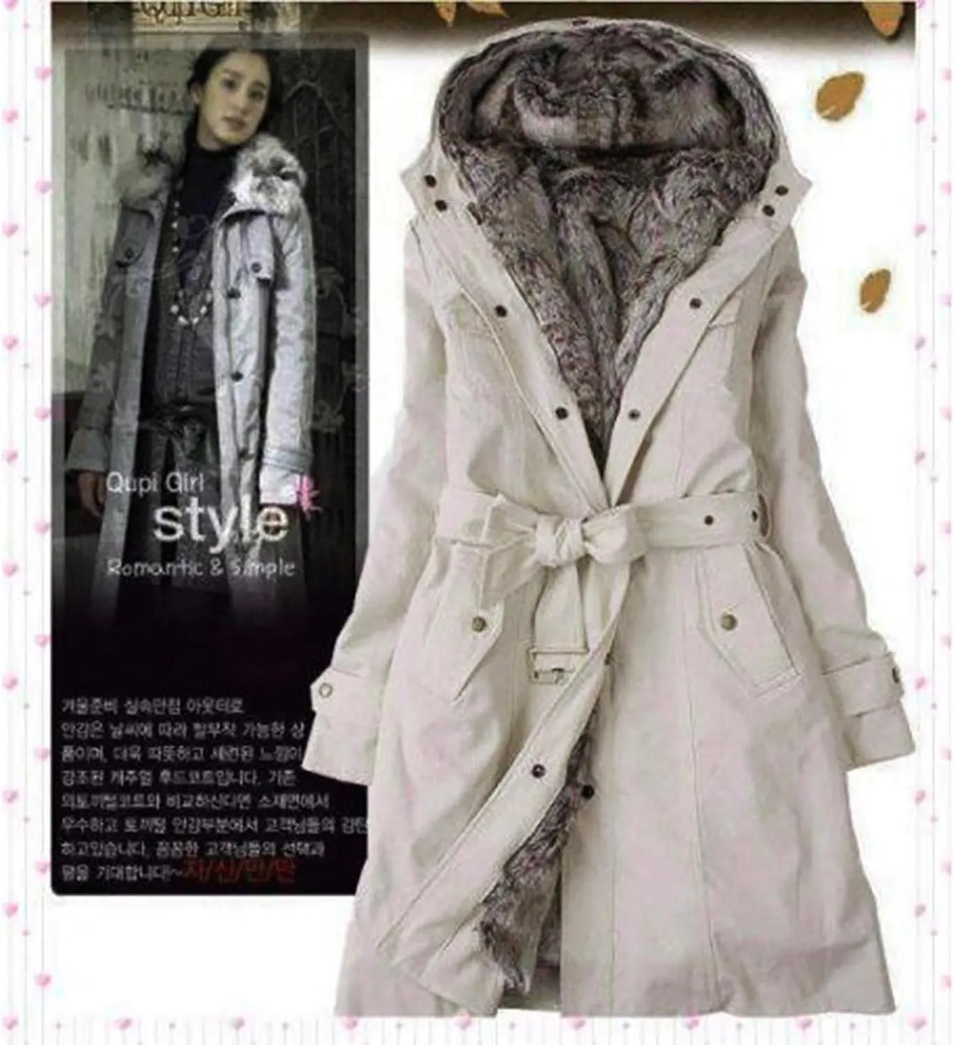 IGETELY Women's Winter Thicken Parka Anorak Jacket Warm Faux Fur Cotton Coat Fur Lining Overcoat Hooded Outwear with Pockets