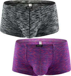 IKINGSKY Men's Pouch Boxer Briefs Stretch Shorts Underwear Colorful Bulge Trunk Underpanties