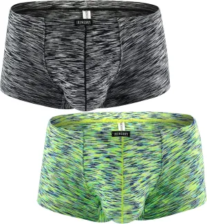 IKINGSKY Men's Pouch Boxer Briefs Stretch Shorts Underwear Colorful Bulge Trunk Underpanties