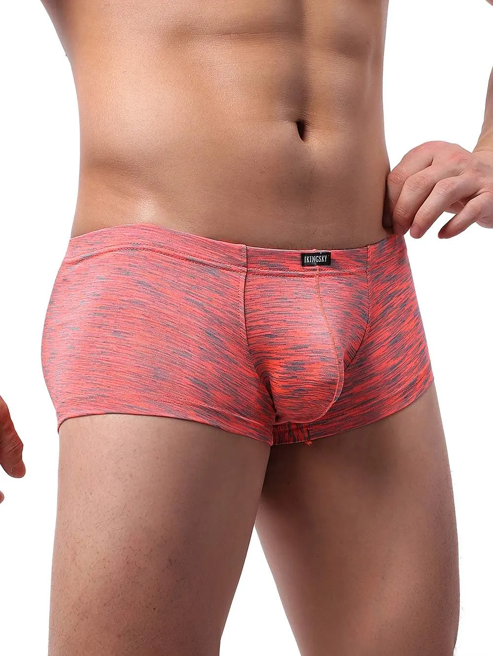 IKINGSKY Men's Pouch Boxer Briefs Stretch Shorts Underwear Colorful Bulge Trunk Underpanties
